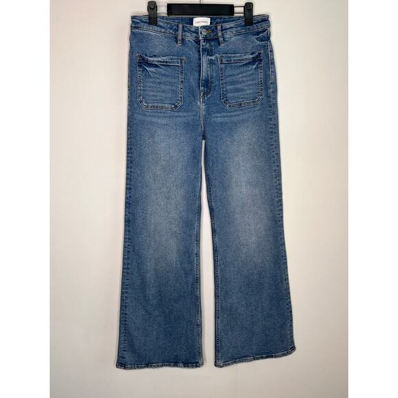 Driftwood Charlee Patch Pocket High Waist Flare Leg Jeans Blue Women's W30 x L32 - Picture 3 of 11